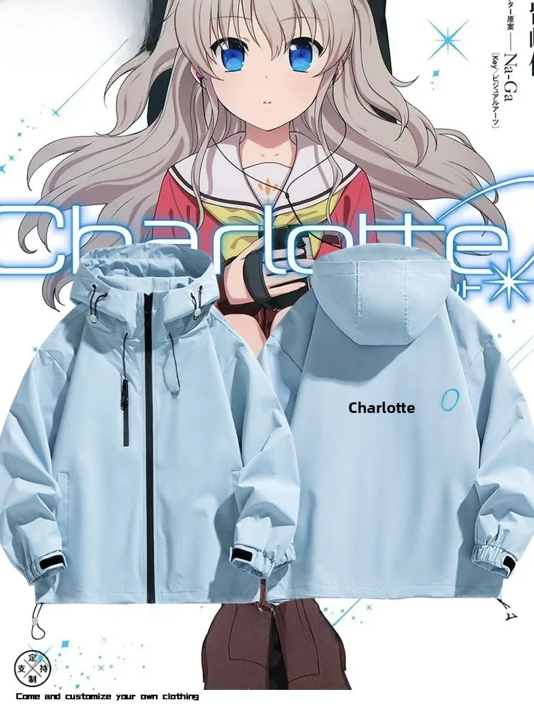 

Charlotte Collaborative Edition Windbreaker Jaet Outerwear Zipper Decoration Polyester Youth Faion Outdoor Spring Autumn