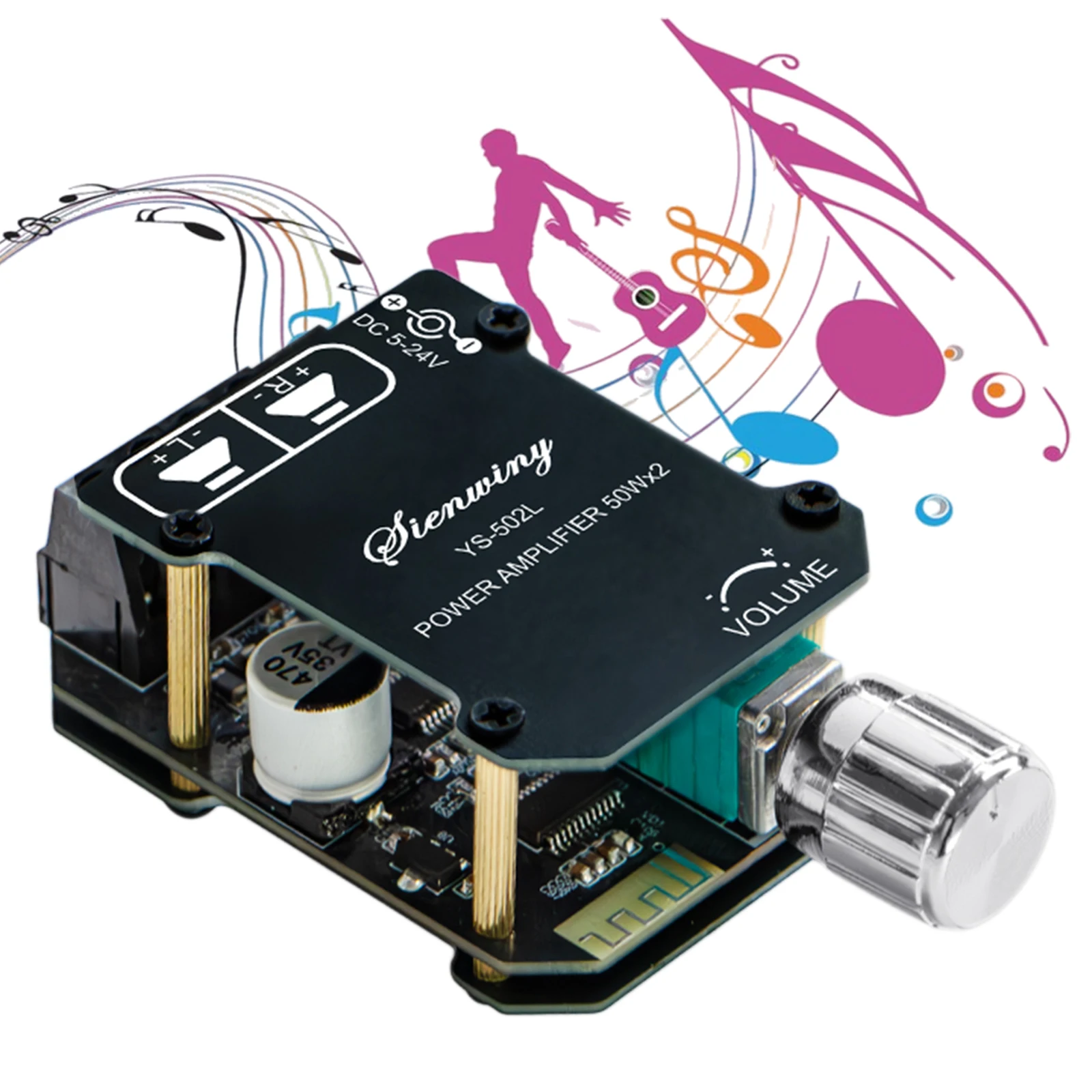Mini Amp Board Audio Receiver Audio Power Amplifiers Module Dual Channel Audios Amplifiers for Store Home Theater Speakers