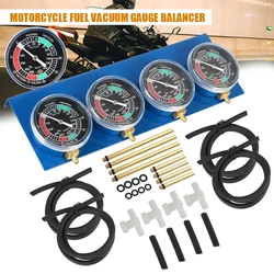 Motorcycle Fuel Carburetor Synchronizer Synchronizer Tool with Hose For 4 Cylinder Engines Machines Vacuum Balancer Gauge