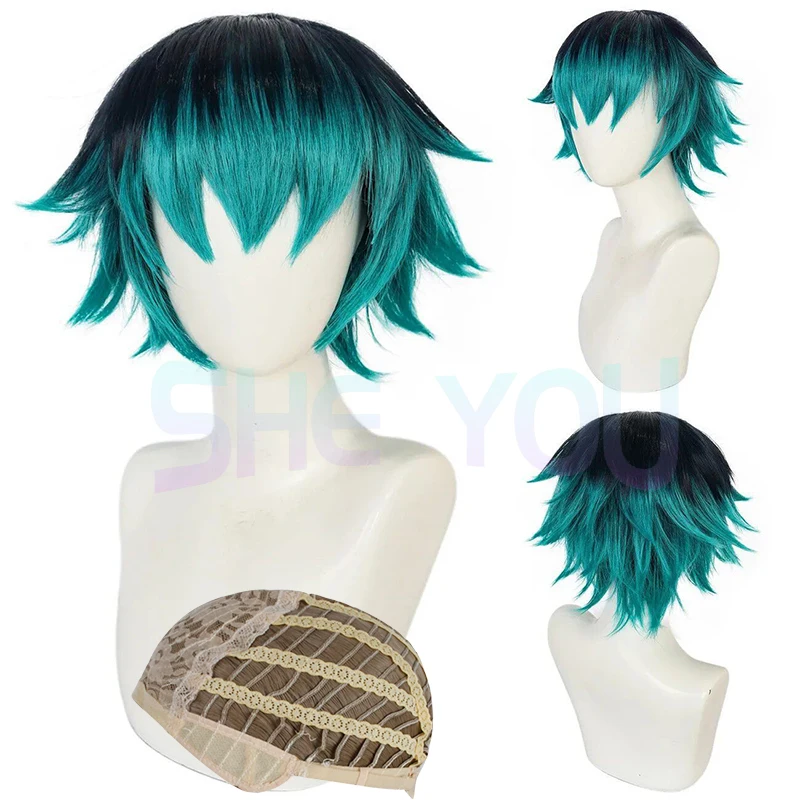 

Luka Couffaine Cosplay Wig Short Black Blue Gradient Wig Cosplay Anime Cosplay Wigs Heat Resistant Synthetic Wigs