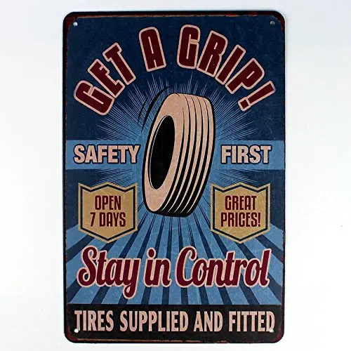 get a trip stay in control tires supplied and fitted metal tin sign Bar Cafe Garage Wall Decor Retro vintage 8 X 12 inch