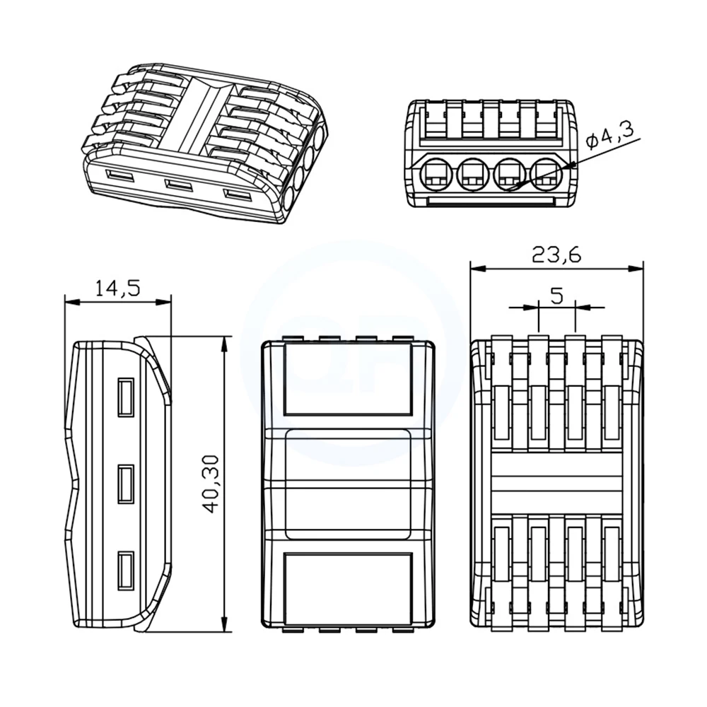 (5 pcs) PCT-2-2 PCT-2-3 Push Type Quick Terminal Block PCT-2-4 PCT-2-5 Household Terminal Block Fixture Connector Electrician