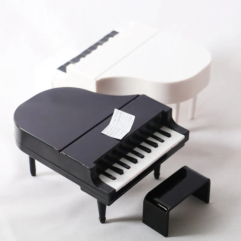 Upright Black and White Piano Set, Mini Furniture Model, Scene Shooting Props, Miniature Toys, Small Scale Piano Ornaments