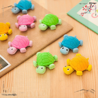 4 Pcs Creative Cartoon Pencil Eraser Turtle Rubber for School Supplies Back To School