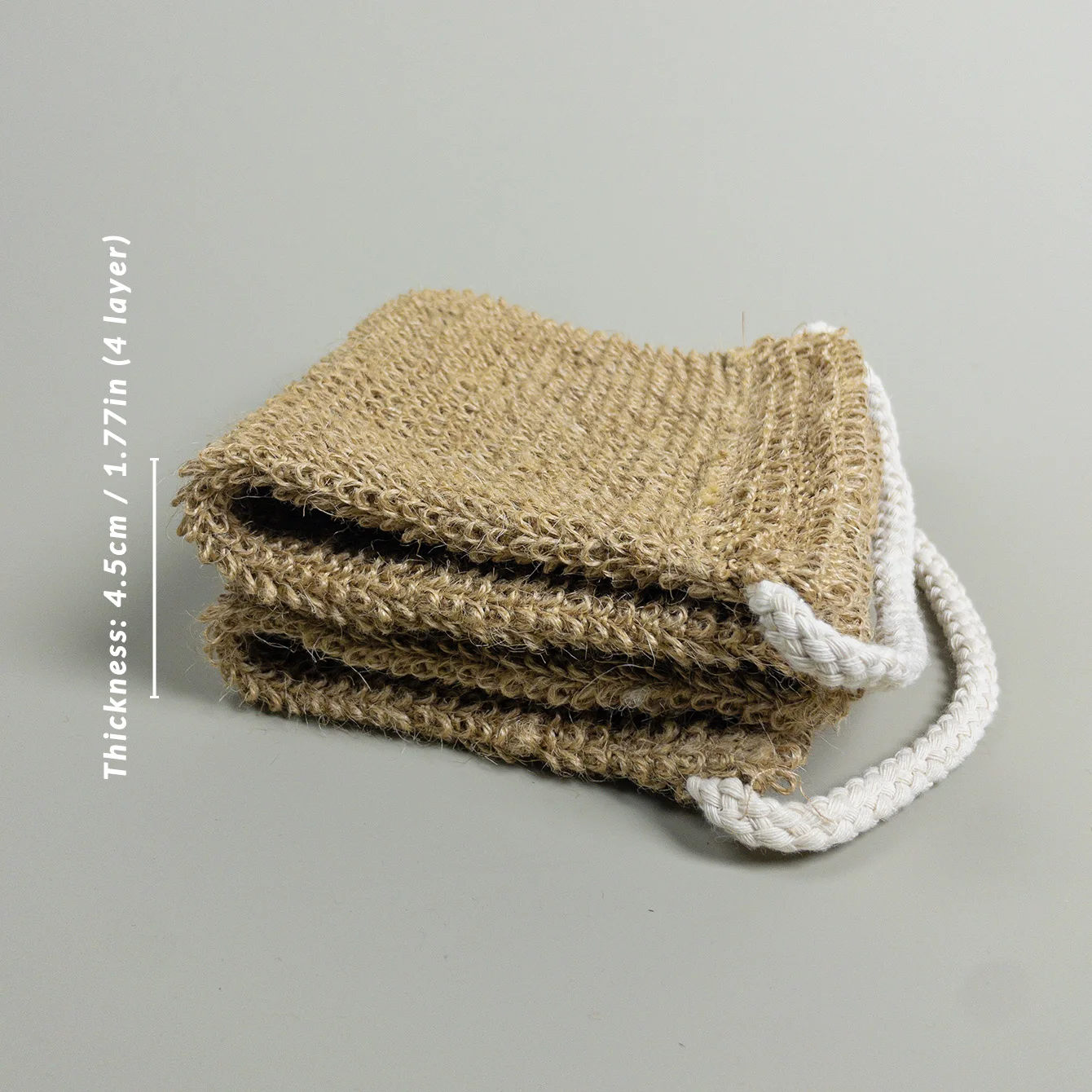 جهاز تنظيف الظهر لتقشير الجوت الطبيعي، قطعة واحدة من مقابض القطن الشديدة وحزام حمام قوي للتنظيف العميق #2