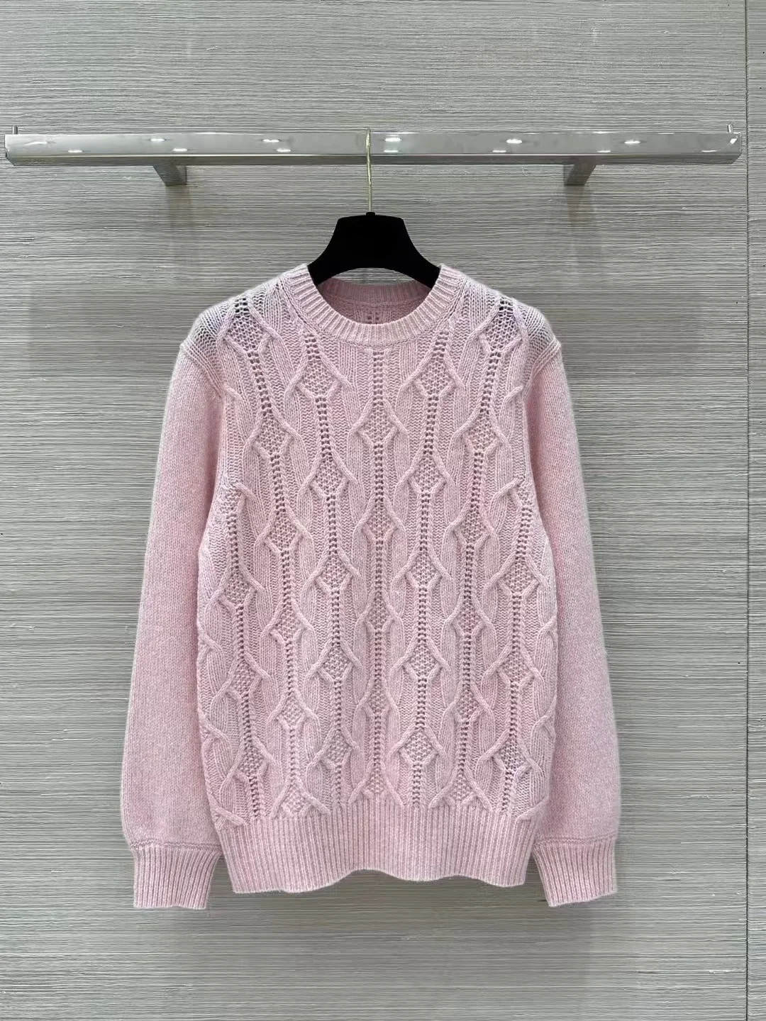 High end customized women's versatile cashmere knitted sweater with floral patterns