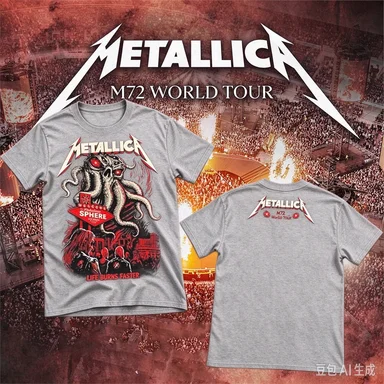 2026 Metallica M72 World Tour T-shirt Unisex Double Sided Print Short Sleeve Cotton Heavy Metal Band Fan Concert Tee Ins Y2k