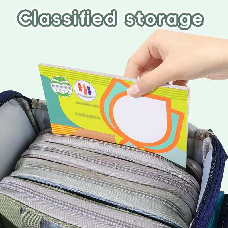 A4 File Bag Transparent Mesh Document Organizer Large Capacity 3 Layer Thickened Zipper Student Tutoring Handbag