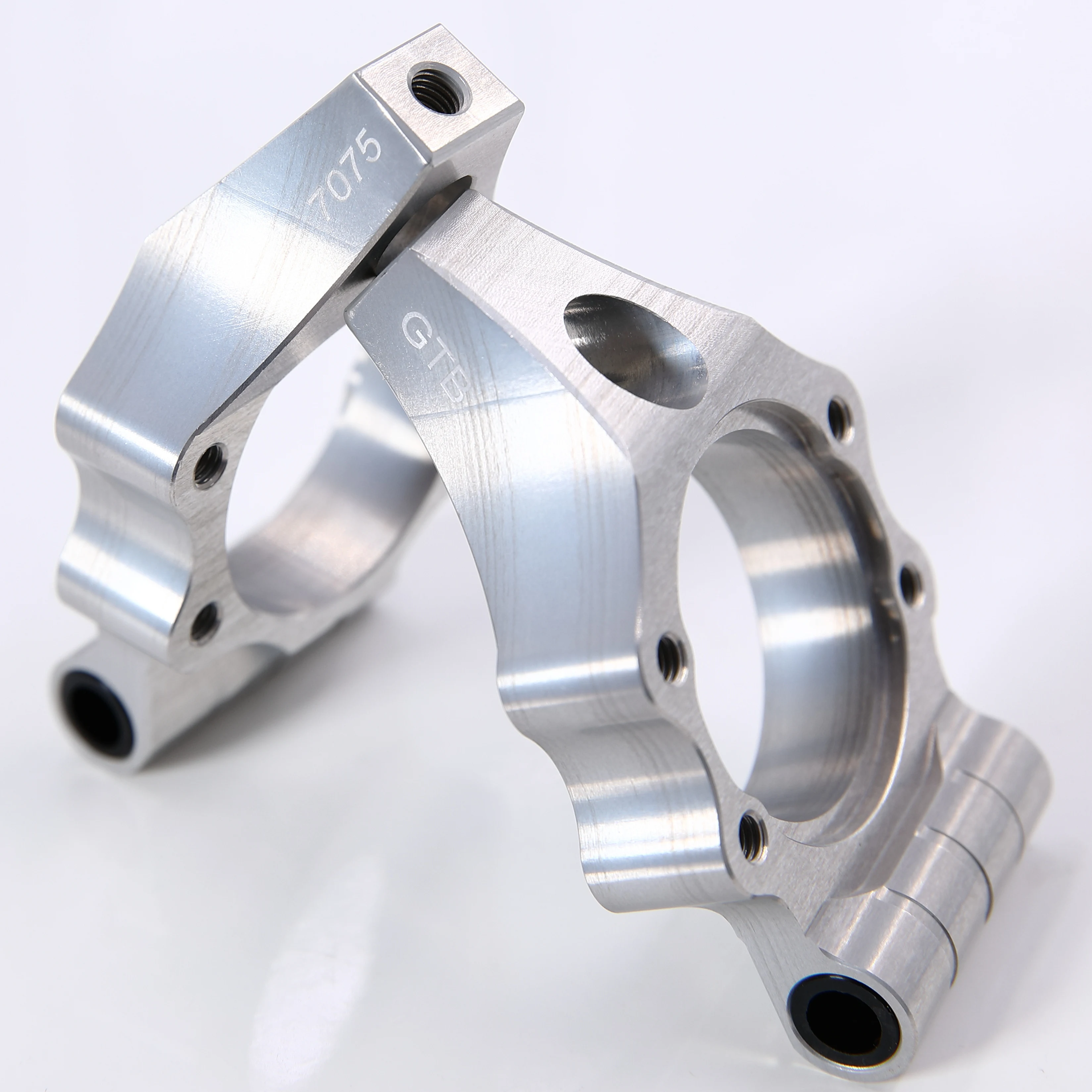 GTBRacing CNC 알루미늄 7075 T6 후륜 허브 캐리어 세트, 1/5 RC 자동차용, hpi km rv baja 5B ss 5sc 업그레이드 부품 (실버/주황색)