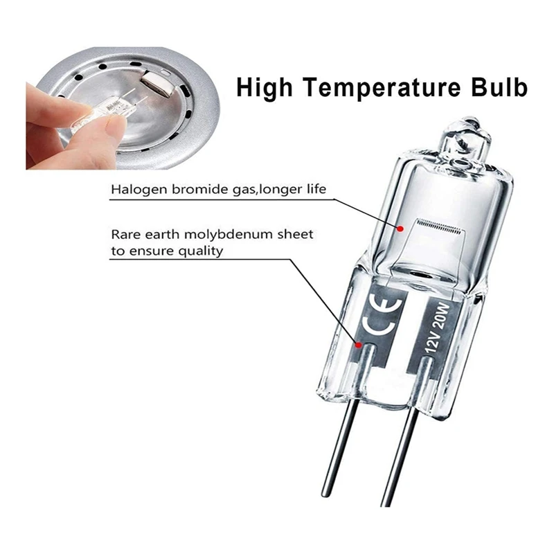 AT14 G4 Bulb,20 Pack Halogen G4 12V 20W With G4 Bi-Pin Base,High Output G4 Light Bulb 12V 300LM For Cabinet Light Bulbs