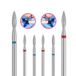 Punta da trapano per cuticole a forma di fiamma s per unghie diamante 3/32 