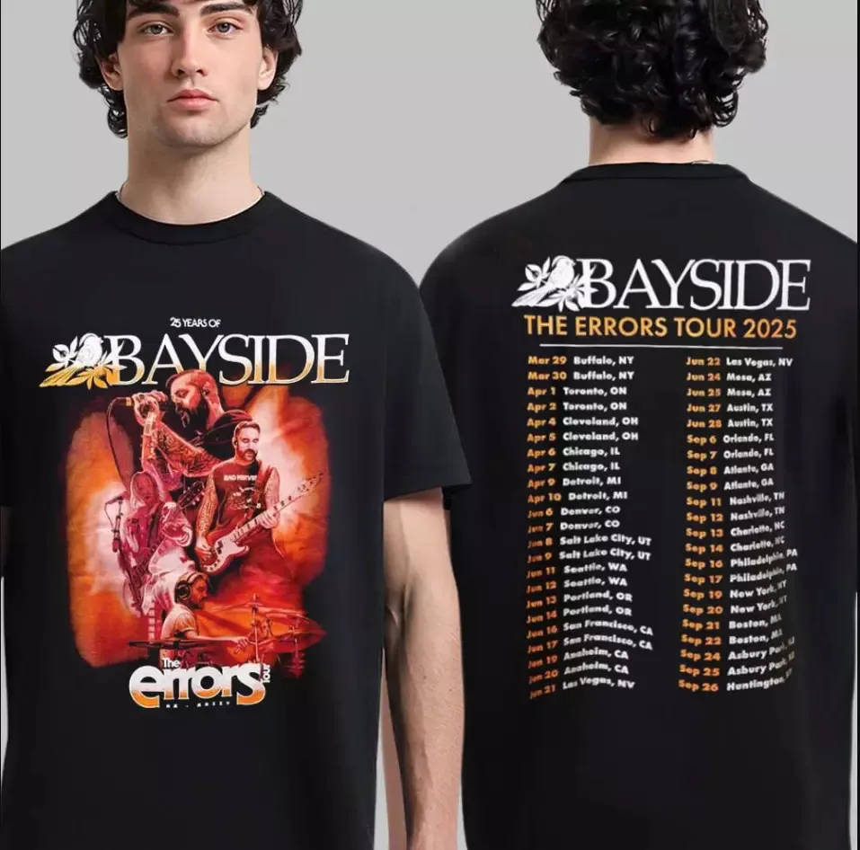 Bayside The Errors Tour 2025 T-shirt, size S-5XL