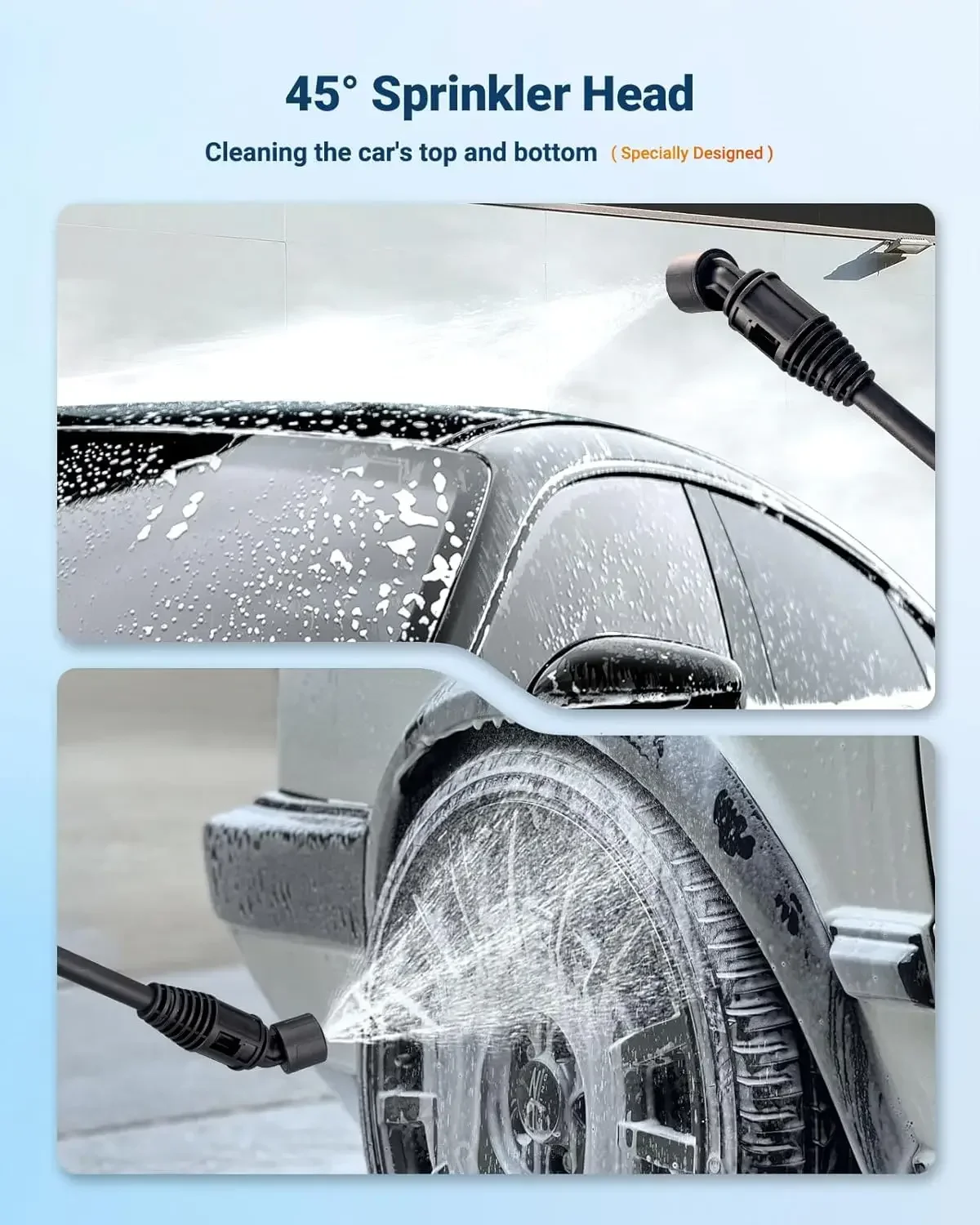 غسالة ضغط لاسلكية، غسالة طاقة محمولة 970 رطل لكل بوصة مربعة مع بطاريات مزدوجة 3.0 أمبير في الساعة، فوهة 6 في 1، غسالة طاقة تعمل بالبطارية #5