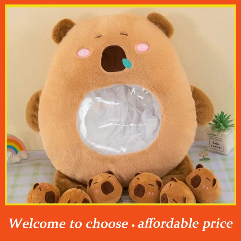 

TH 1pc new 30cm Capybara Plush Toy With 3 Mini Dolls Stuffed Animal Doll Home Sofa Decoration