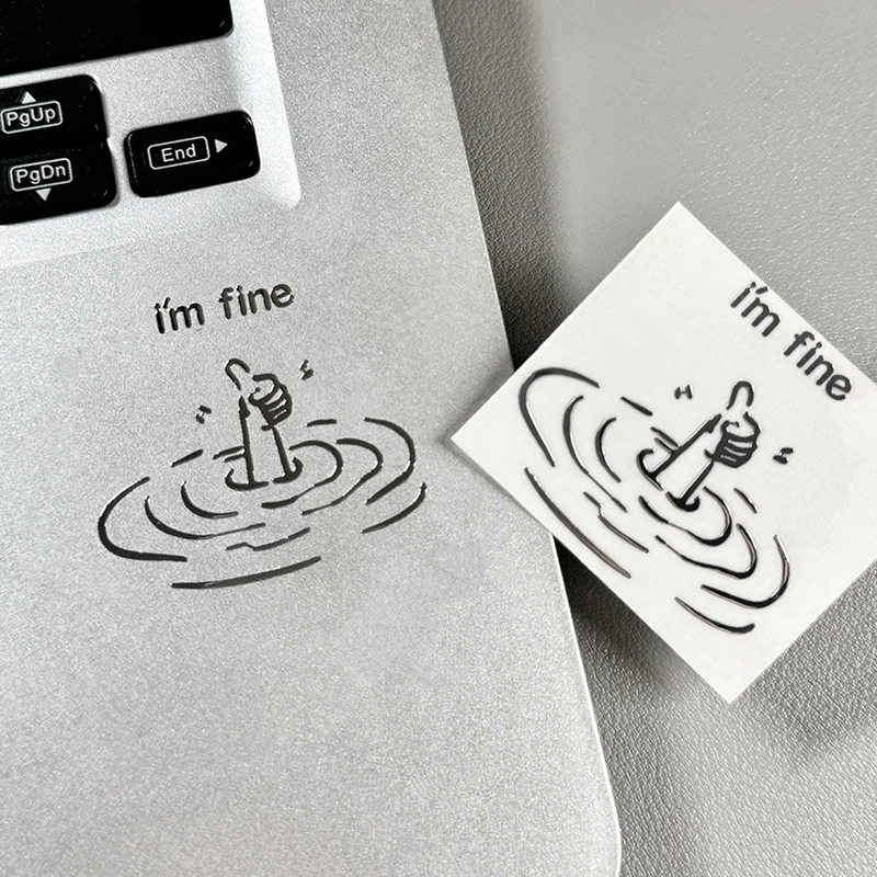 

Саркастические металлические наклейки «I'M Fine» — юмористические наклейки для ноутбука для самостоятельного выражения, легко отслаиваемые и многоразовые