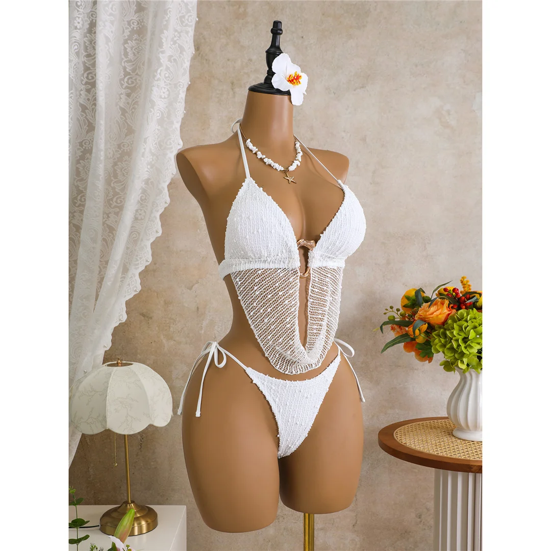 Neuer Tankini-Bikini mit Ausschnitten, Neckholder-Bikini, Damen-Badeanzug, zweiteiliges Bikini-Set, Badeanzug mit Trägern, Badebekleidung, Badeanzug V8076 – Detail 10