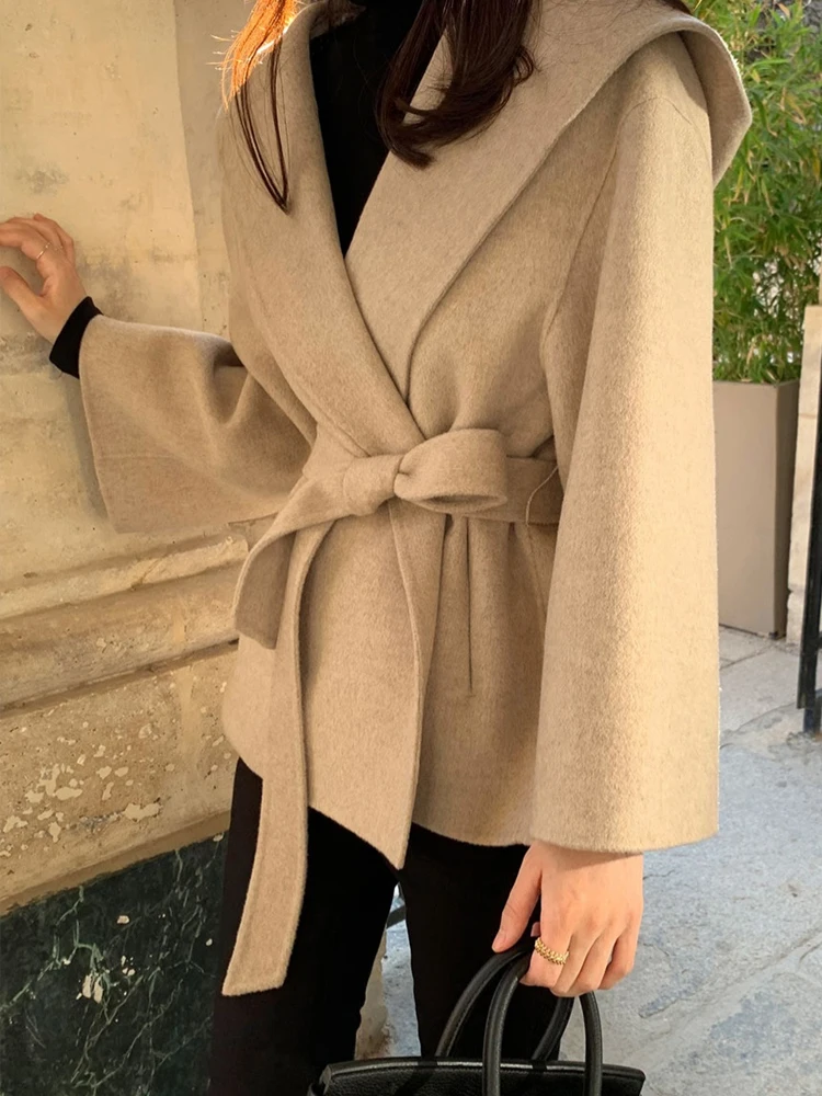 

Women's Thi Woolen Coat Autumn Winter ort Sle Casual Top Small ence Design Sense Street Sle Korean Version