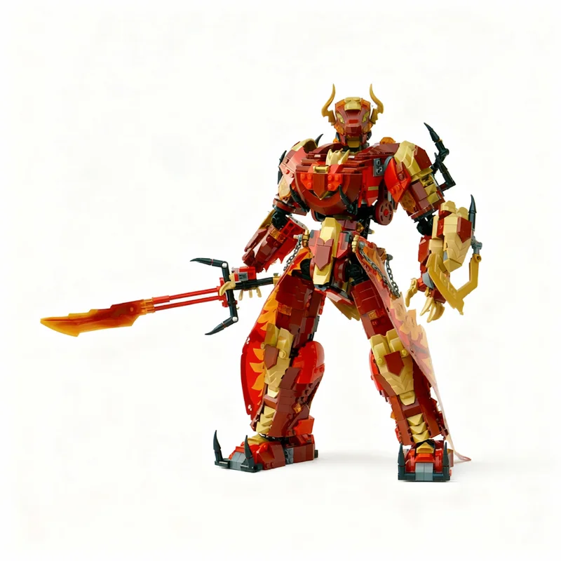 1343pcs MOC Dragon Kai Mech Model Building Blocks Construction Kids Education Creative Assemble Birthday Christmas Gift Toys