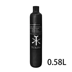 TUXING 300Bar 580cc 0.58L Carbon Fiber Cylinder HPA Tank 4500Psi High Pressure Cylinder Mini Scuba Bottle M18*1.5