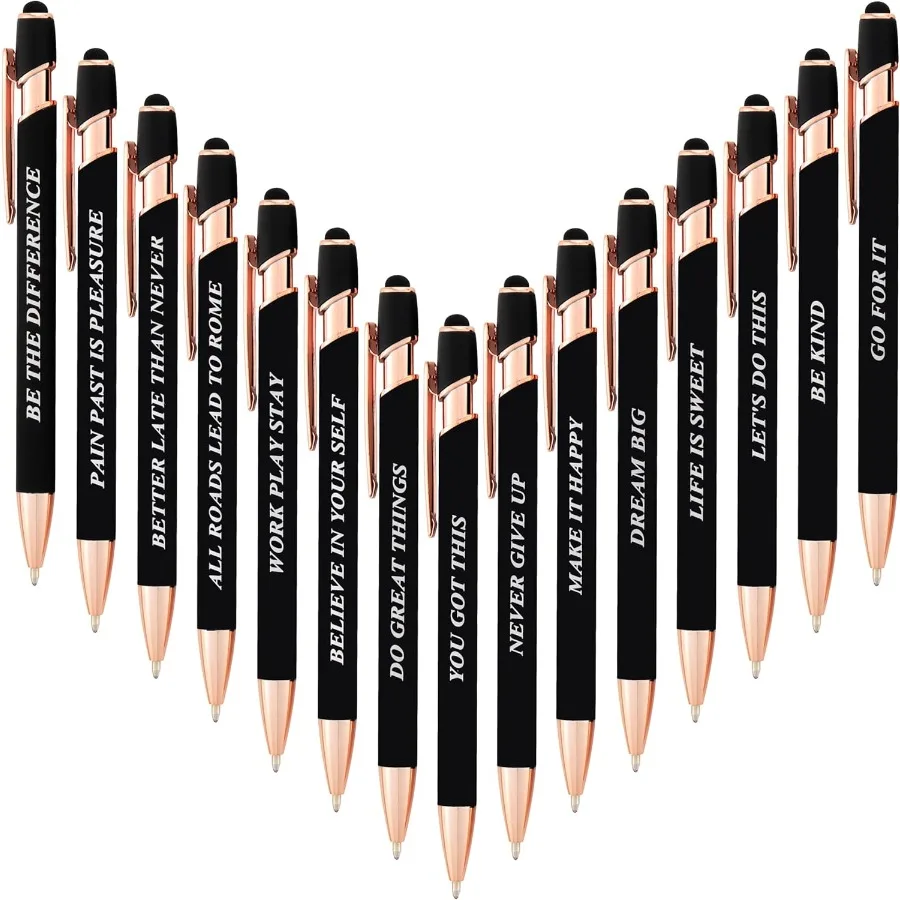 

15 шт. выдвижные шариковые ручки с черными чернилами 1,0 мм и наконечником стилуса, мотивитол, сенсорный экран, школьные канцелярские принадлежности