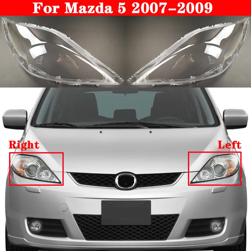 Car Front Headlight Cover For Mazda 5 2007 2008 2009 Headlamp Lampshade Lampcover Head Lamp light Covers glass Lens Shell Caps