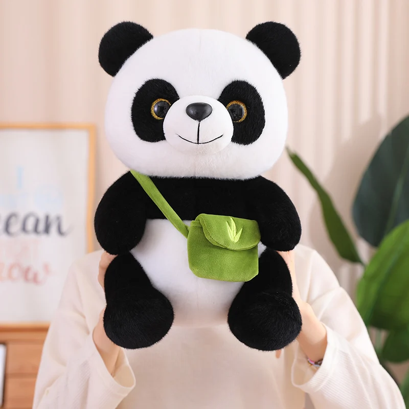 20/30/38/45cm Kawaii Panda pluszowa zabawka ładny plecak misie Panda z plecakiem pluszowa lalka wypchane zwierzę zabawka dla dzieci najlepszy prezent