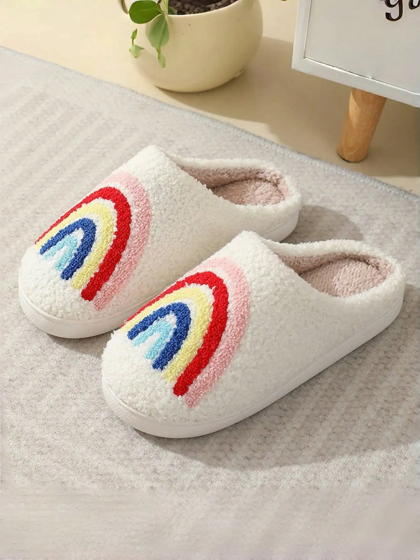 Kids Cotton-padded Shoes Autumn and Winter, Wool Lining, Thickened Cotton Slippers, Indoor Soft Sole, Colorful, Warm Comfortable