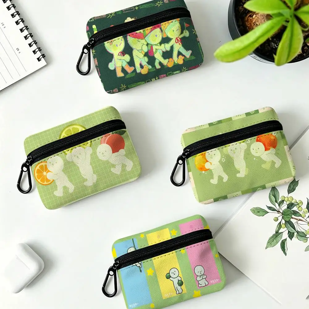 Cartoon Smiski Waterproof Oxford Cloth Zipper Wallet Portable Hanging Small Coin Purse For Travel