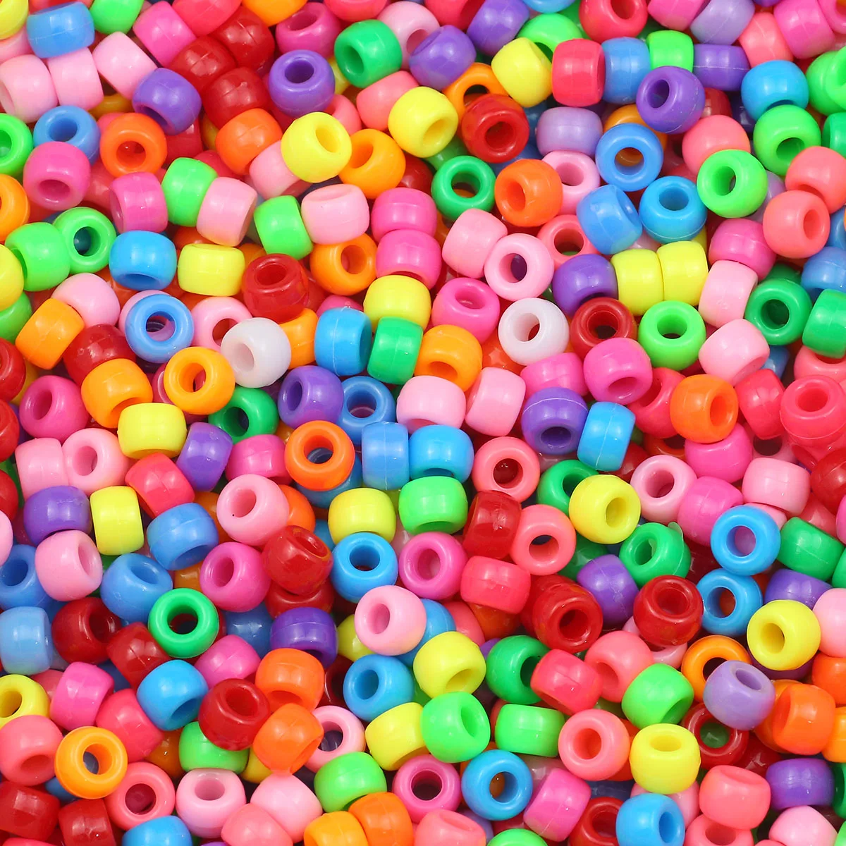 1000 Stuks Multi-gekleurde Groot Gat Pony Kralen Voor Sieraden Maken Diy Kids Ambachten Vriendschap Armbanden Kralen Sleutelhangers Levert - afbeelding 1
