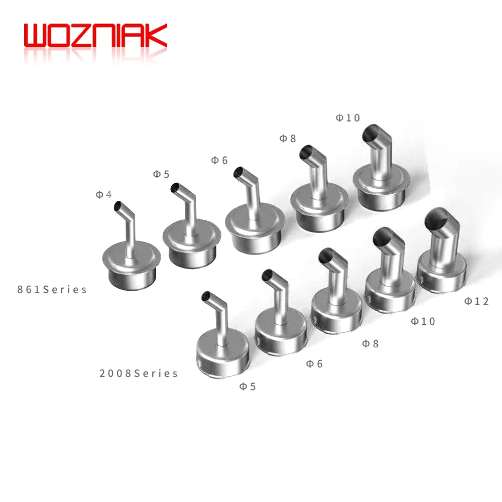 WOZNIAK Beveled Hot Air Nozzle Compatible with for 861 850 QUICK 2008 45 degrees Motherboard Chip Iniform Heating Air Gun Head