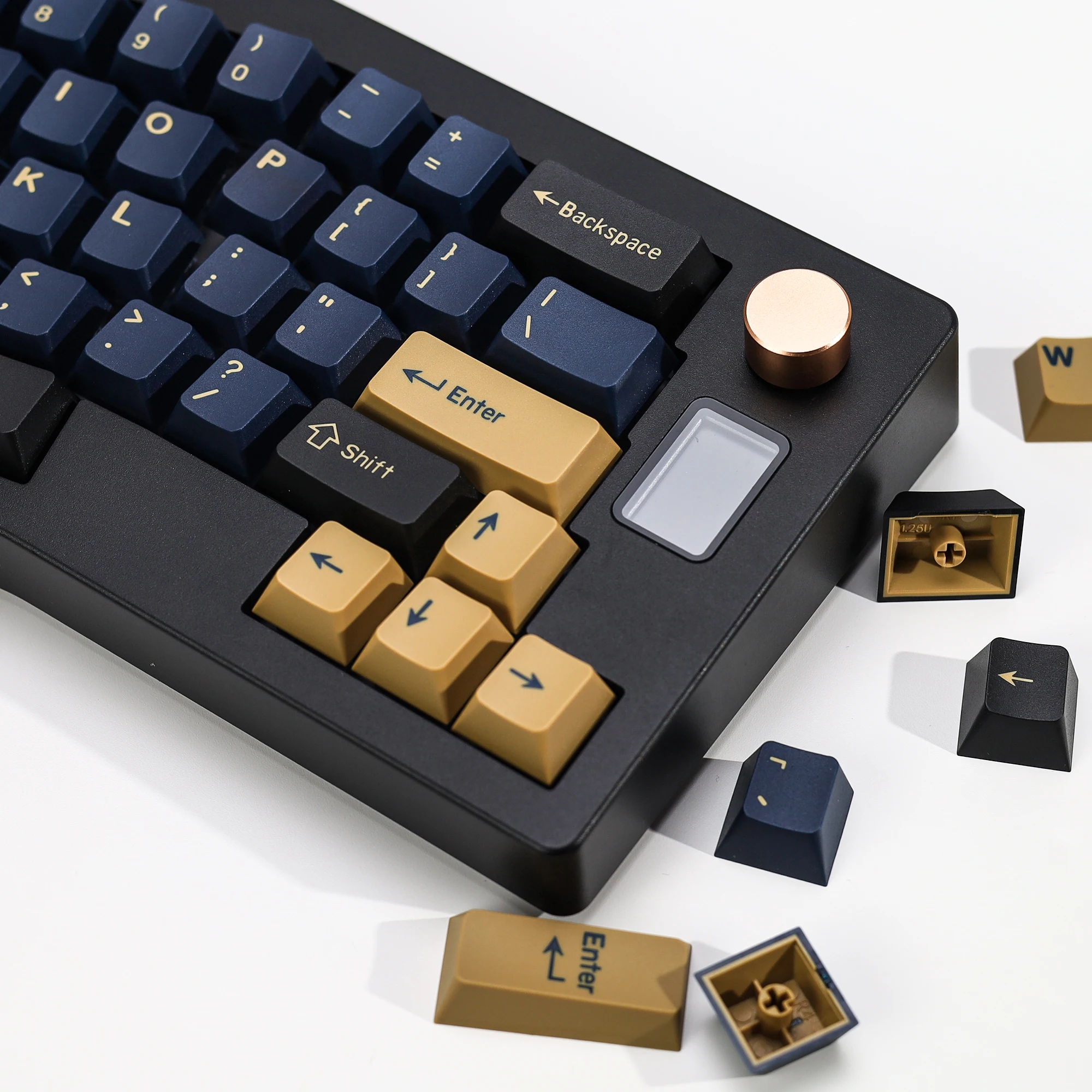 

KBDiy GMK Blue Samurai Keycap PBT ISO Double Shot Retro Cherry Profile Keycaps For MX Switches 60 Mechanical Keyboard Key Caps