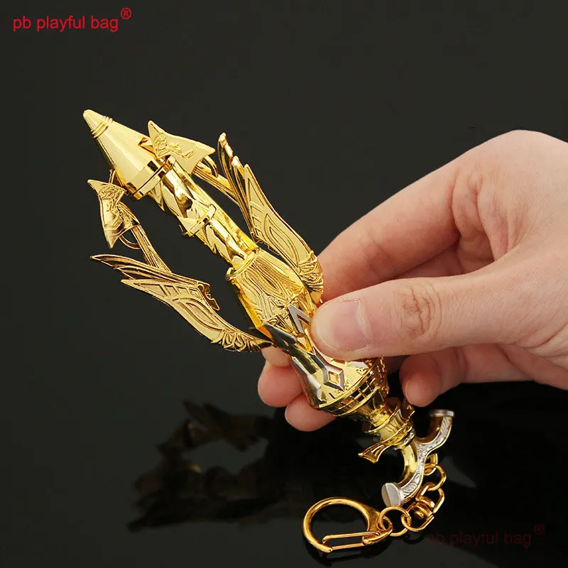 12cm Flying God Claw Figures Mini Metal Equipment Gold Alloy Model Keychain Ornaments Decorative Christmas Gift Kids Toys HG282