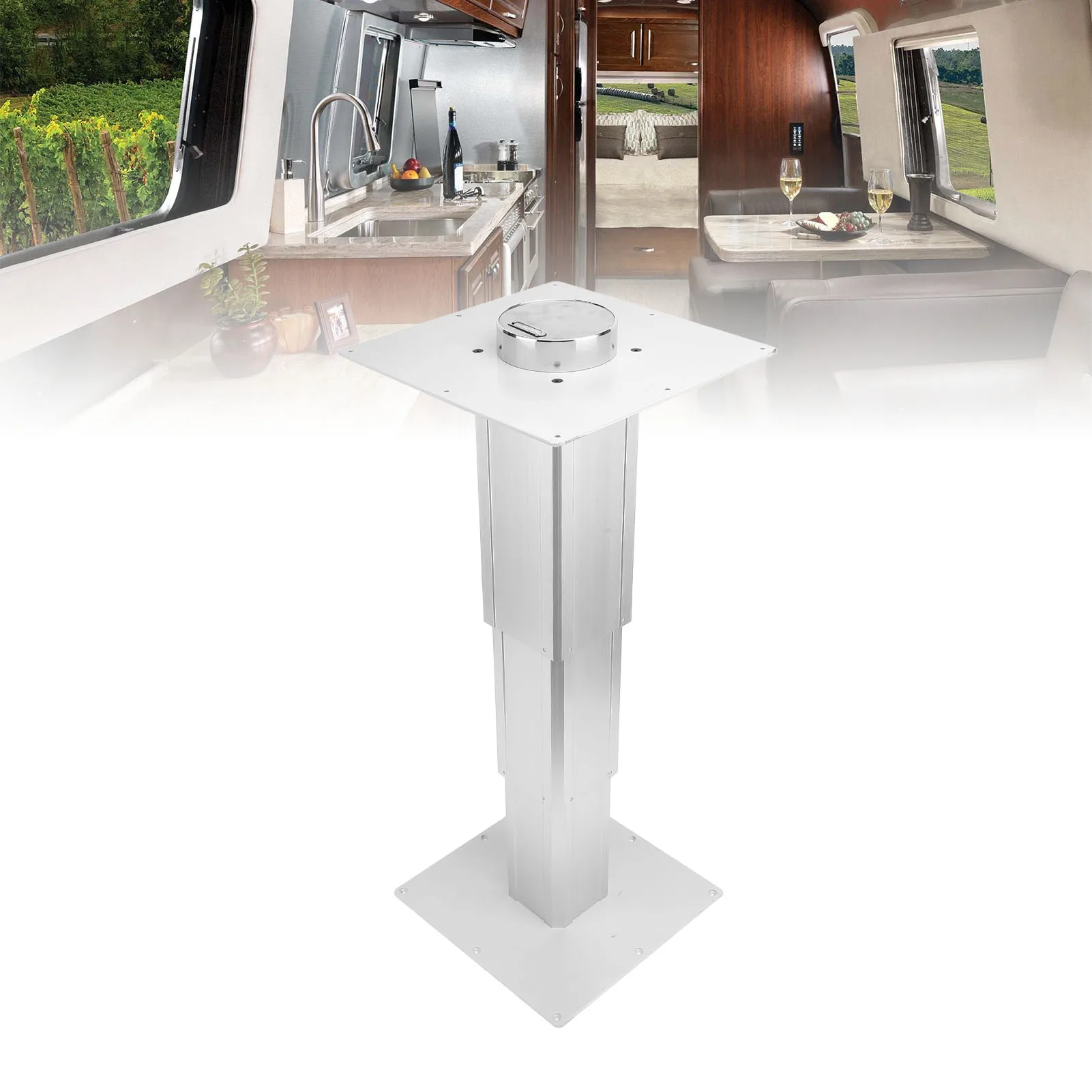 310 إلى 720 مللي متر RV الجدول الساق كرنك اليد سبائك الألومنيوم الثقيلة قابل للتعديل طاولة رفع الساق لليخوت قوارب شرفة داخلية #5