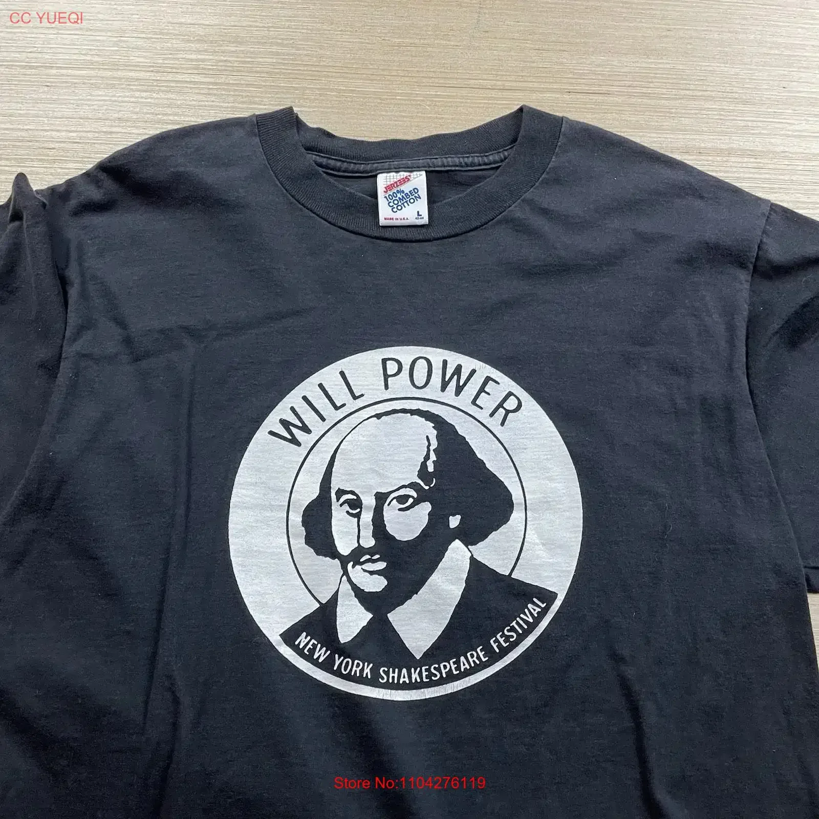 Vintage William Shakespeare New York Festival Art 80s 90s Will Power T Shirt L vintage Washed fashion Stylish Comfortable
