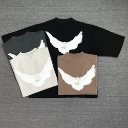 Men T-shirt Streetwear Fashion Dove Kanye West YZY Bigger T Shirt Casual Women Tees Tops Harajuku Hip Hop Oversized T-Shirt