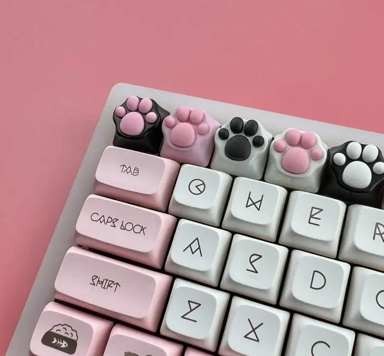 

Cat Claw Keycap Cute Kawaii Custom Metal Made Cute Pure Manual Personalized Non Resin Dripping for Mx Mechanical Keyboard Keycap