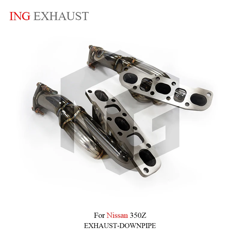 ING Manifold exhaust for Nissan 350Z 3.5l V6 VQ35 Header Branch Tube Engine Power Downpipe Tube Release Converter System