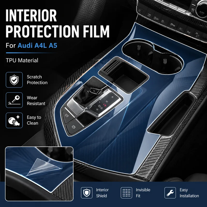 

Interior Protection Film For Audi A4L A5 Dashboard Car Accessories TPU Material, Replacement Parts, Easy Installation