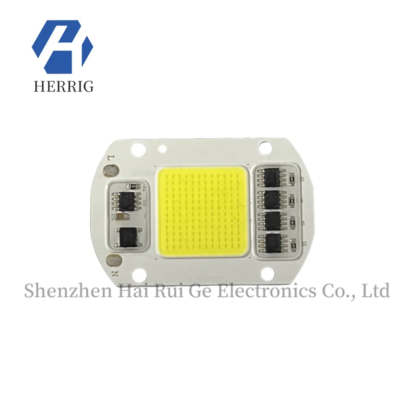Driver-free 50W LED light source, 220V lamp board, for street lights/spotlights/floodlights/bulb lights, aluminum substrate