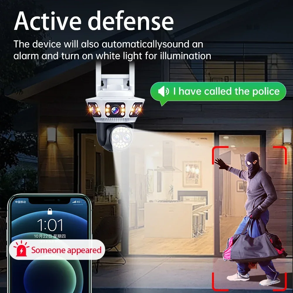 Imagem -06 - Câmera Wi-fi 8k 12mp Visão Noturna Externa Zoom 10x Três Telas Detecção Corporal Segurança de Voz Bidirecional Vigilância por Vídeo ip Cctv