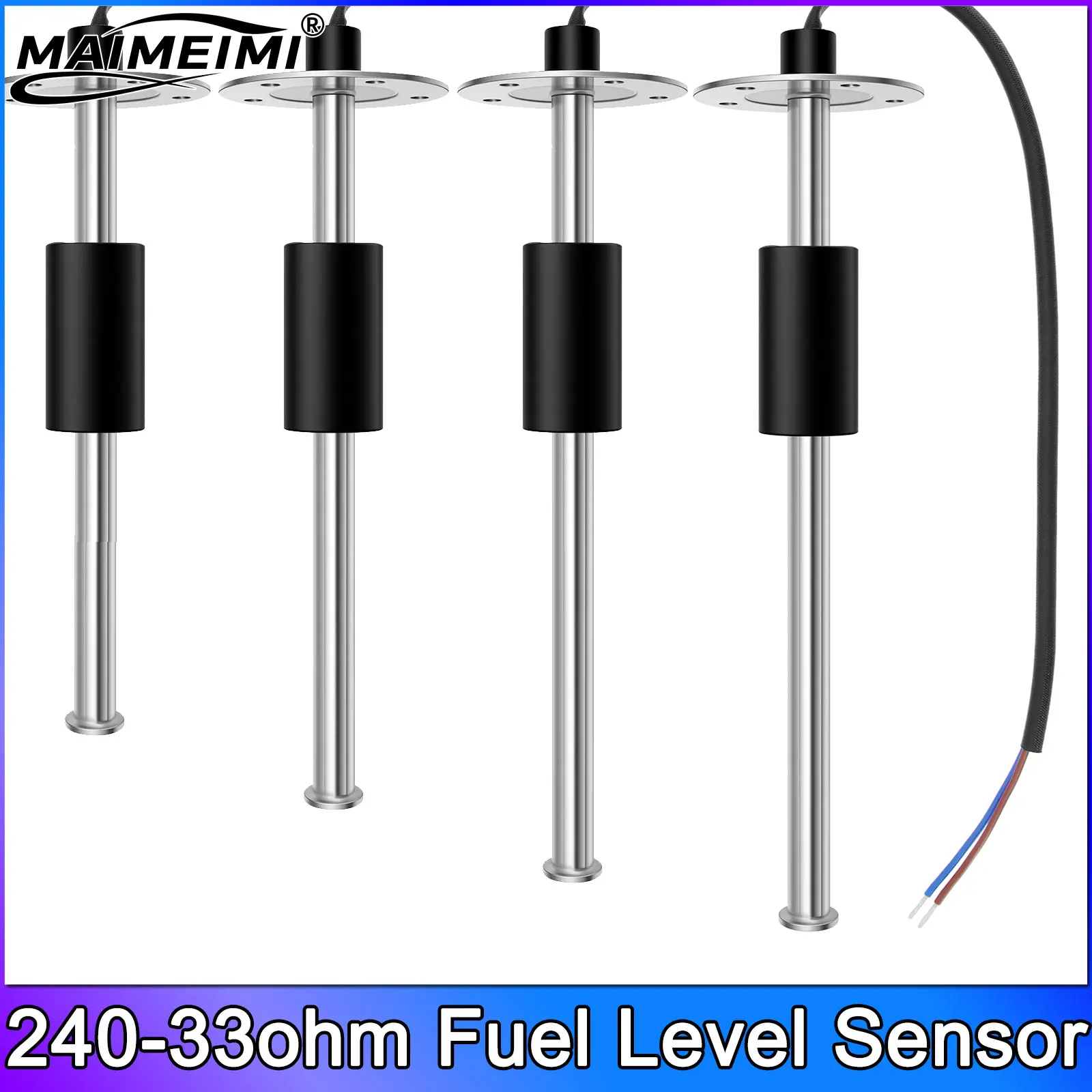 240~33 ohm Auto Fuel Float Sensor for Fuel Meter Indicator Universal Fuel Level Oil Tank Sender 100/200/300/400/500/550mm Fuel