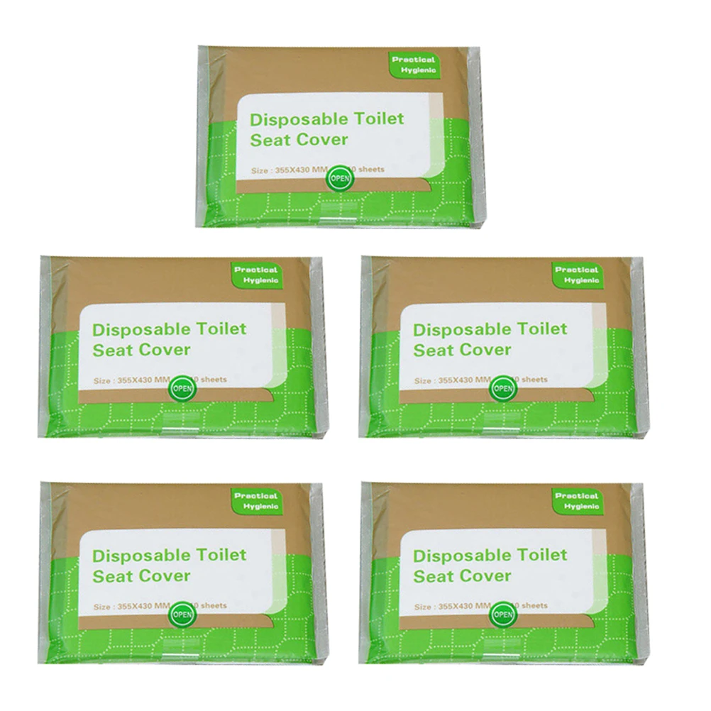 

50 Pcs Disposable Toilet Seat Covers Waterproof Lightweight Travel Pads Portable Bathroom Accessories Ideal for KTV Hotel Park