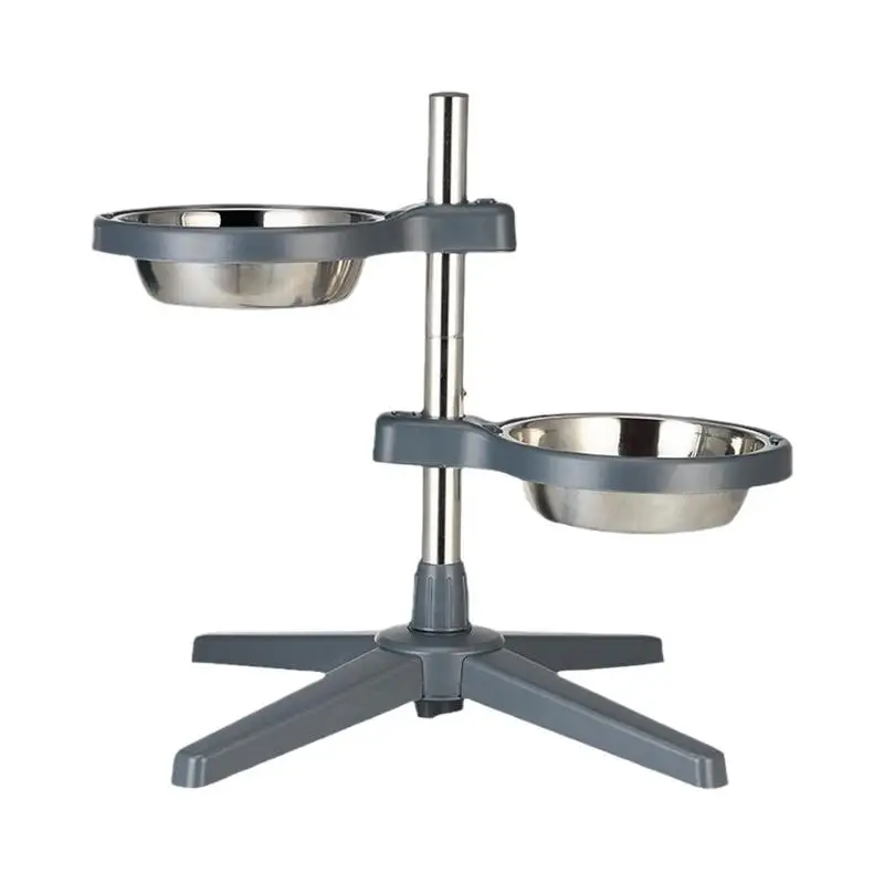 

Heights Adjustable Dog Elevated Dog Bowls Raised Dog Feeder Stand With 2 Stainless Steel Pet Food Bowls Adjustable Height