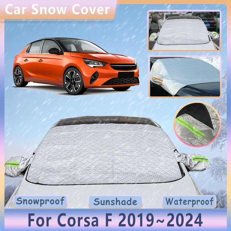

Зимний автомобильный чехол для Opel Corsa F P2JO 2019 ~ 2024 Vauxhall Corsa, солнцезащитный козырек для лобового стекла, защитный козырек, аксессуары