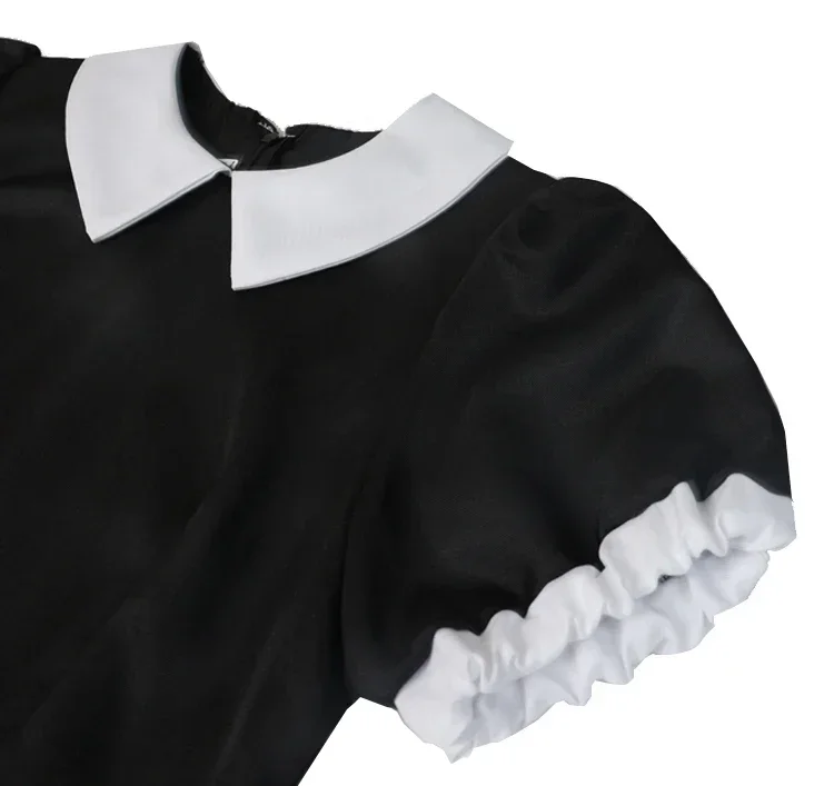 CosplayCostume de Cosplay du Película Addams para ixd'Halloween, Robe Courte pour Femme et Enfant, Adulte et Fille