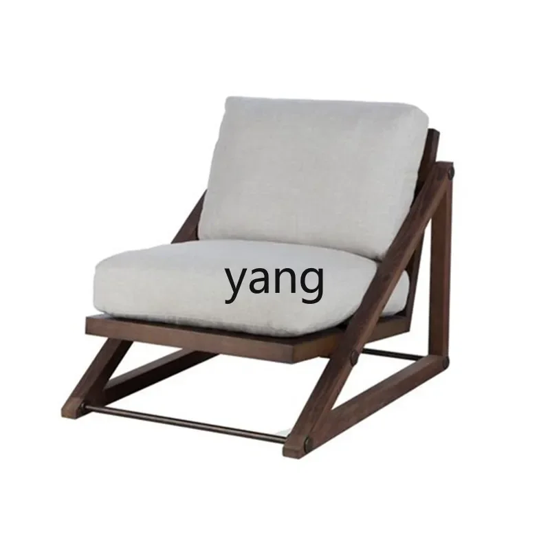 

LXL Modern Minimalist Living Room Solid Wood Sofa Chair Hotel Club Leather Leisure Creative Backrest