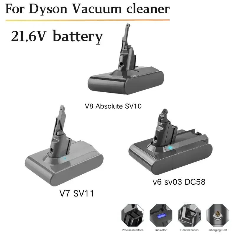 acuum Cleaner Rechargeable Battery for Dyson V6 V7 V8 Series SV07 SV09 SV10 DC62 DC58 DC34 Absolute Fluffy Animal Pro Bateria