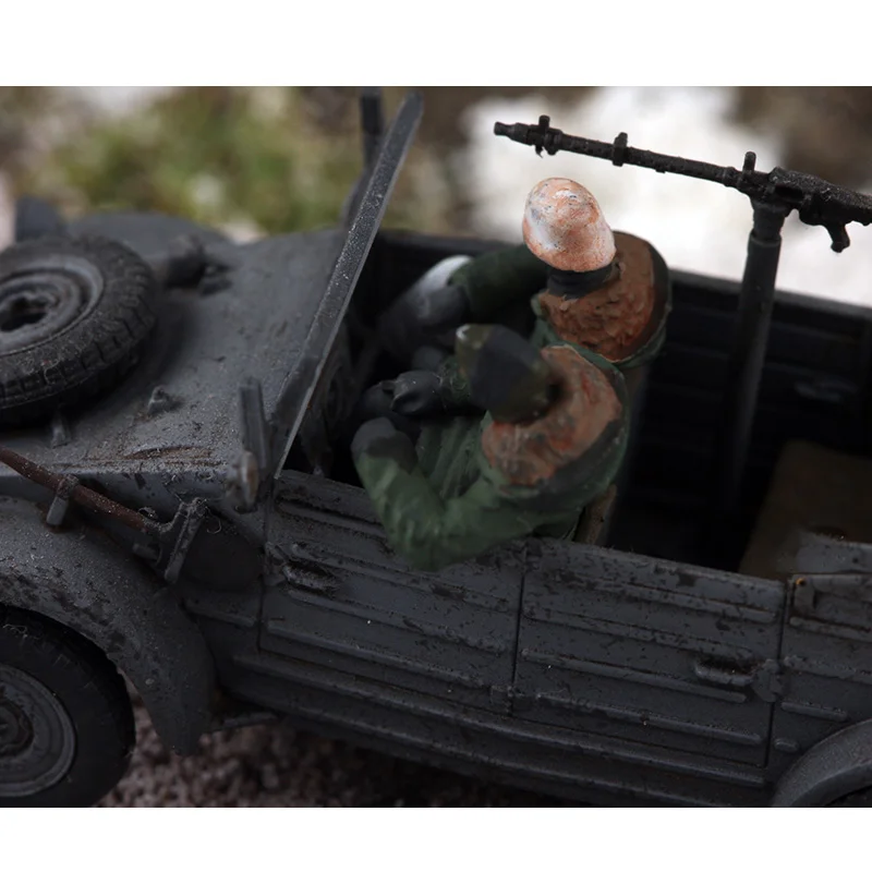 Escala 1:72 resina alemã inverno militar veículo motorista 2 pessoas cena acessório modelo brinquedos adultos clássicos presentes exibição estática