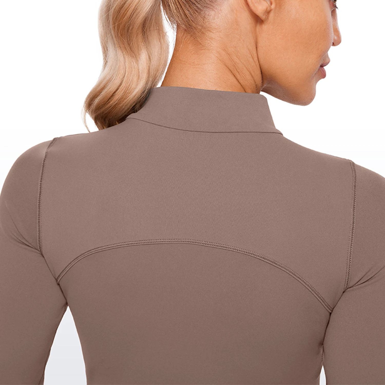 CRZ YOGA Womens Butterluxe Mock Turtleneck Long Sleeves Crop Tops Slim Fit Athletic Workout Casual Base Layer Shirts