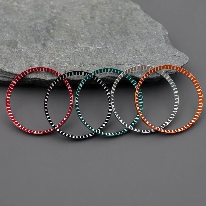 

Watch Case Replace 30.5MM×27.5MM Hard Metal Inner Ring Green Luminous Watch Chapter Ring Fit NH35 NH36 Movement